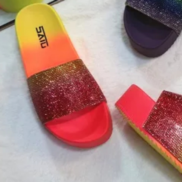 Women's Sequin High Platform Glitter Sandals - Picture 4 of 4